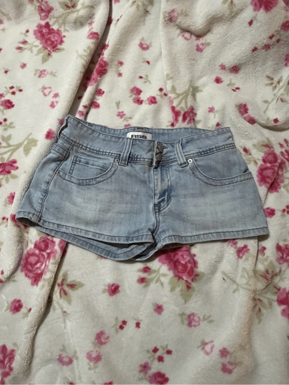 RSQ Light Blue Denim Women's Shorts low rise micro size 27